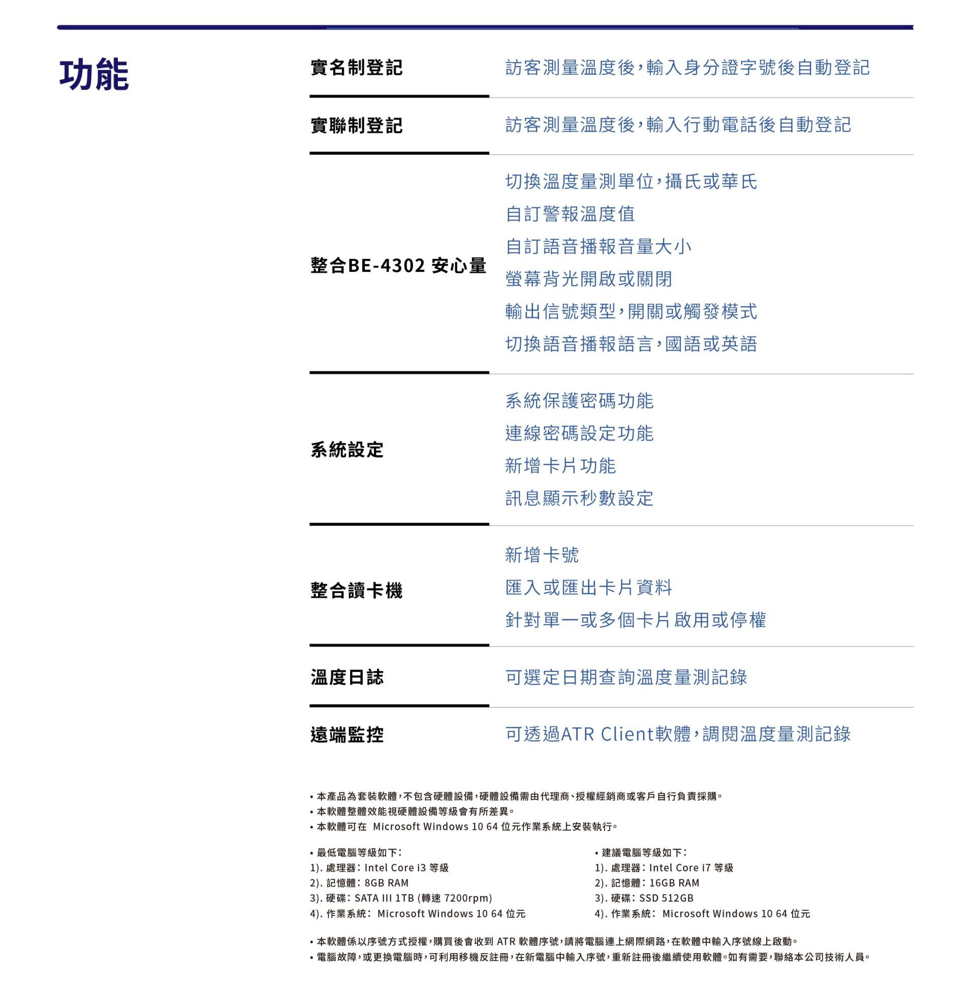 ATR軟體功能